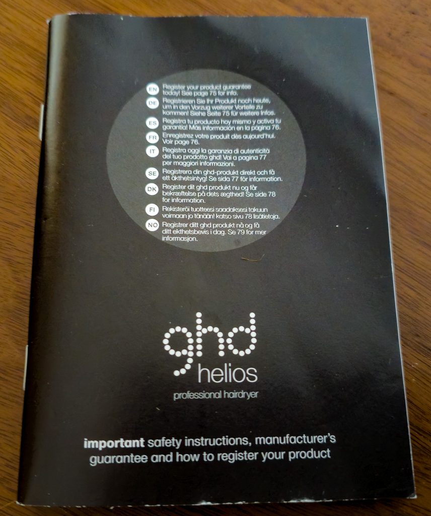 ghd Helios Haartrockner Bedienungsanleitung