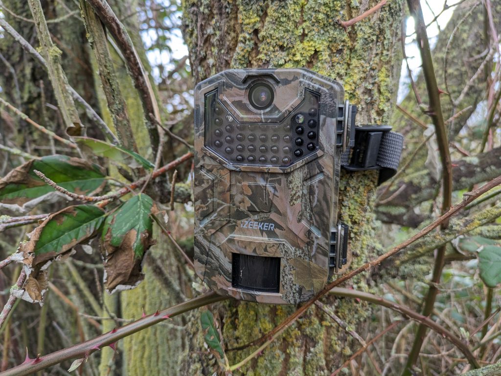 iZEEKER iG200 Wildkamera an einem Baum befestigt