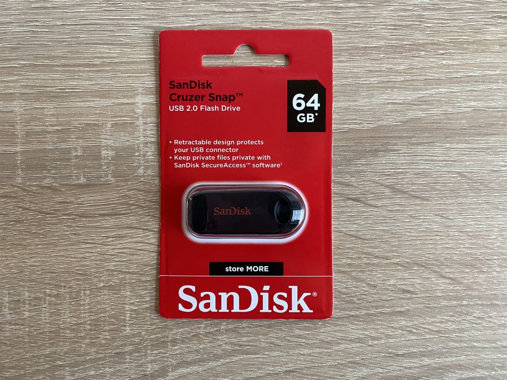 SanDisk Cruzer Snap USB-Stick Verpackung Vorderseite
