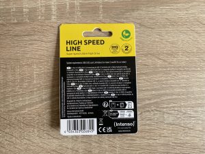 Intenso High Speed Line USB-Stick Verpackung Rückseite