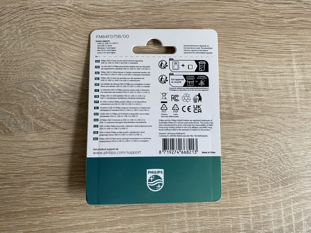 Philips USB 3.0 Flash Drive Snow Edition USB-Stick Verpackung Rückseite