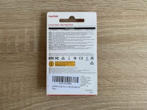 SanDisk Cruzer Snap USB-Stick Verpackung Rückseite