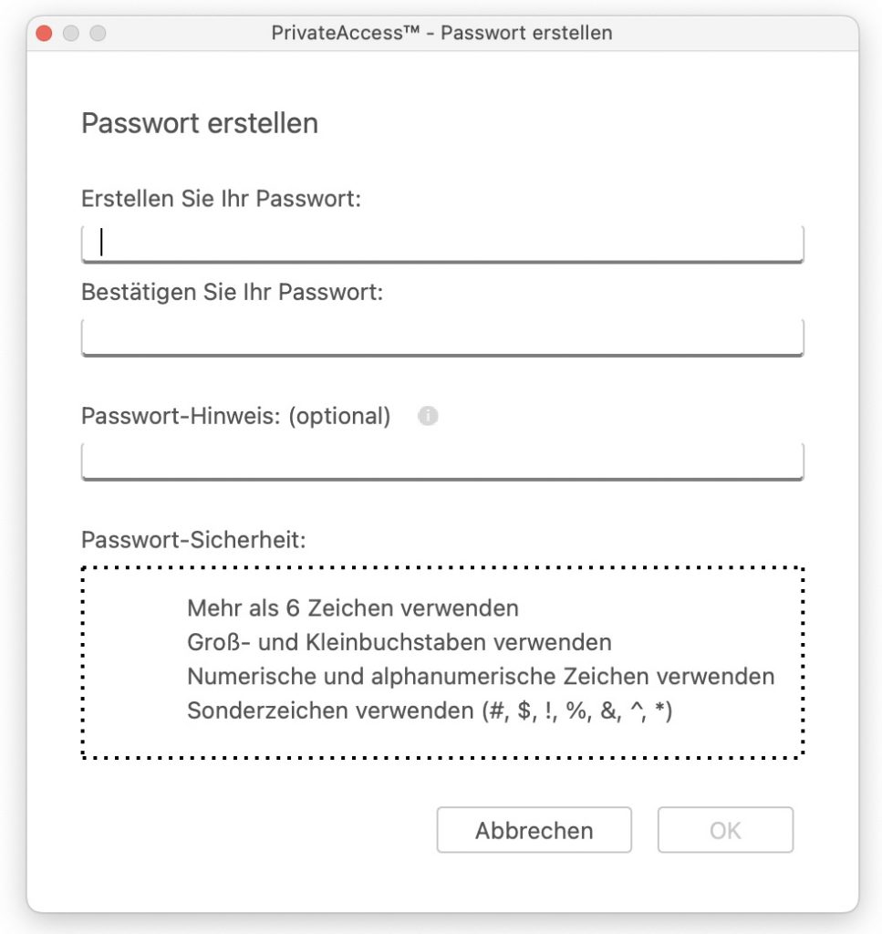 SanDisk Cruzer Snap USB-Stick PrivatAccess Einrichtung Passwort
