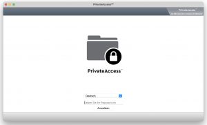 SanDisk Cruzer Snap USB-Stick PrivatAccess Anmeldebildschirm