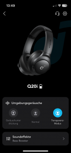 Anker Soundcore Q20i Over_Ear-Kopfhörer App Hauptansicht