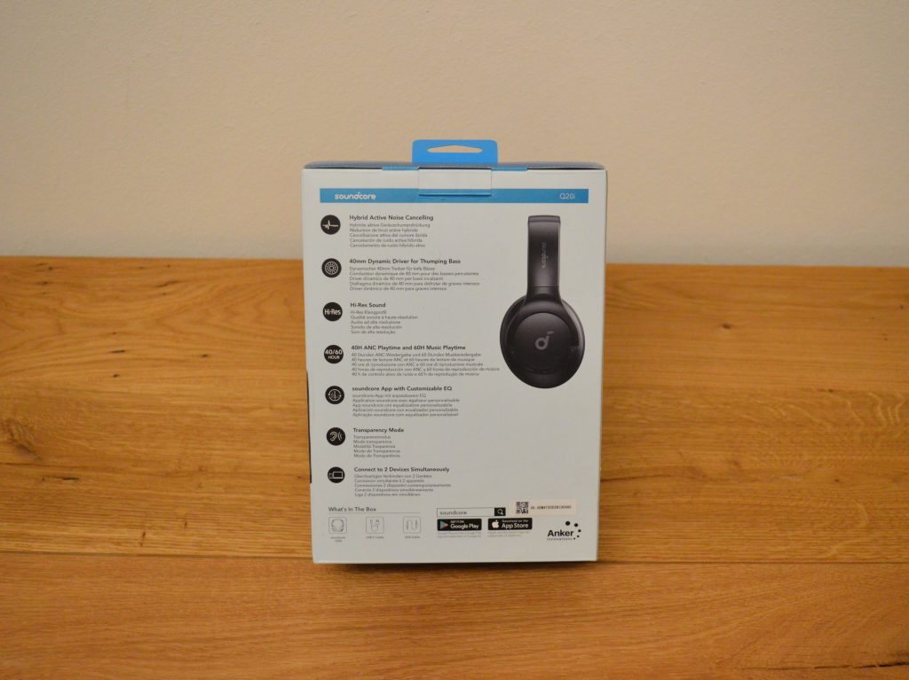 Anker Soundcore Q20i Over_Ear-Kopfhörer Verpackung Rückseite