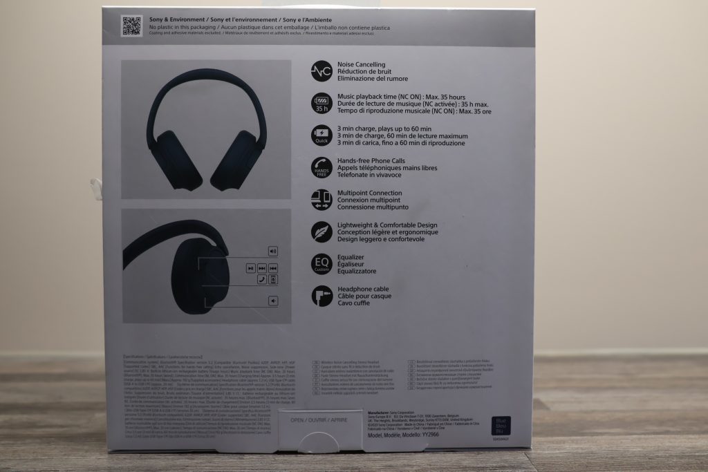 Sony WH-CH720N Over-Ear-Kopfhörer Verpackung Rückseite