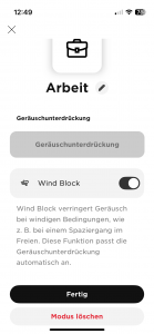 Bose QuietComfort Over-Ear-Kopfhörer App Geräuschunterdrückung Detail Einstellungen