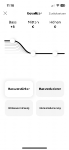 Bose QuietComfort Over-Ear-Kopfhörer App Equalizer Einstellungen