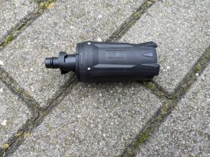 4-in-1-Düse des EInhell Hypresso Akku-Hochdruckreinigers von der Seite