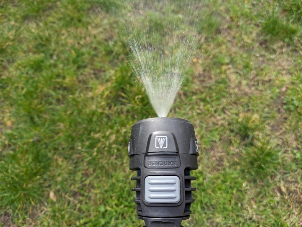 5-in-1-Düse des Kärcher KHB 6 Akku-Hochdruckreinigers, Sprühnebeldüse, Sprühverhalten