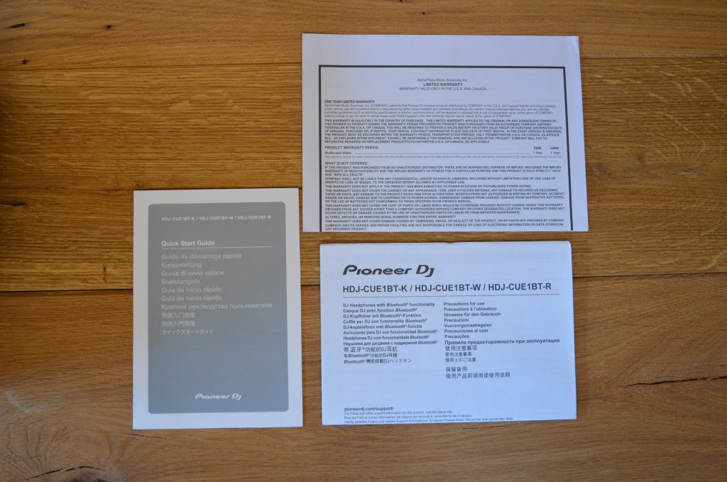 Pioneer DJ HDJ-CUE1 Over-Ear-Kopfhörer Anleitung Sicherheitsdatenblatt Verpackungsinhalt