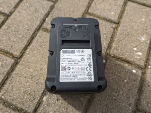 Akku des Kärcher K2 Akku-Hochdruckreinigers von oben