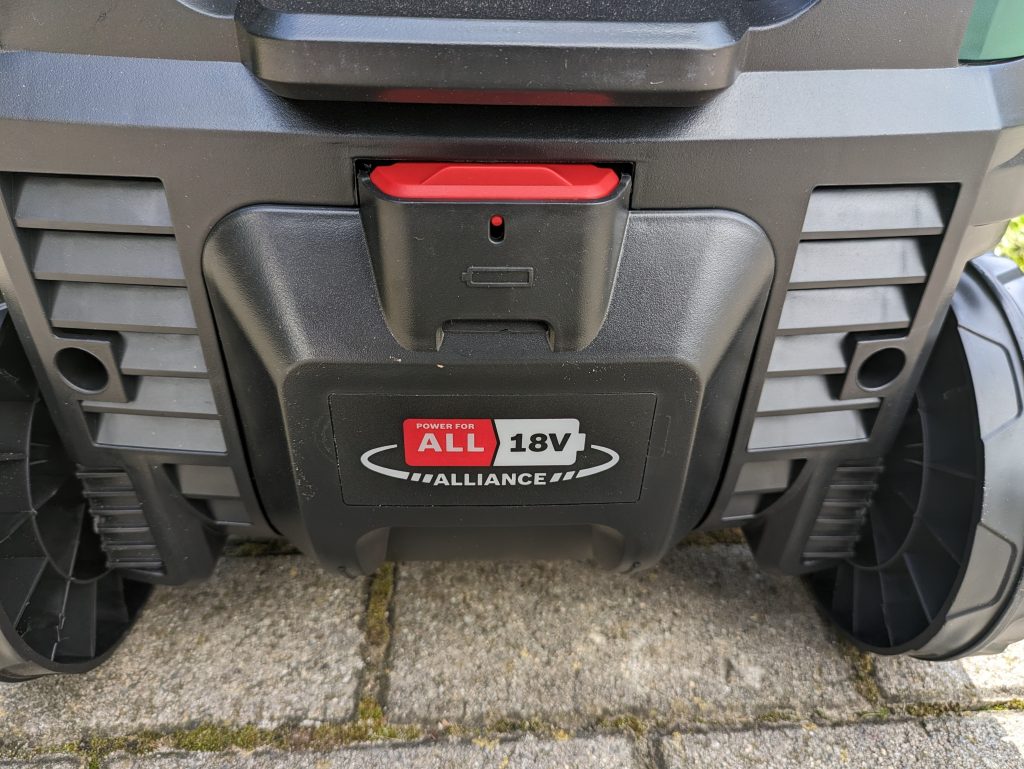Akkufach des Bosch Fontus Akku-Hochdruckreiniger, geschlossen