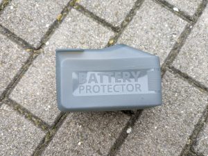 Akkuschutz des EInhell Hypresso Akku-Hochdruckreinigers von vorne