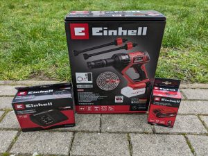 Alle Verpackungen des EInhell Hypresso Akku-Hochdruckreinigers