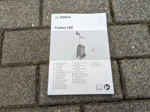 Bedienungsanleitung des Bosch Fontus Akku-Hochdruckreinigers