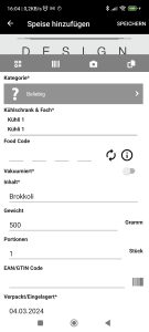 CASO VC10 Vakuumierer, Food Manager App