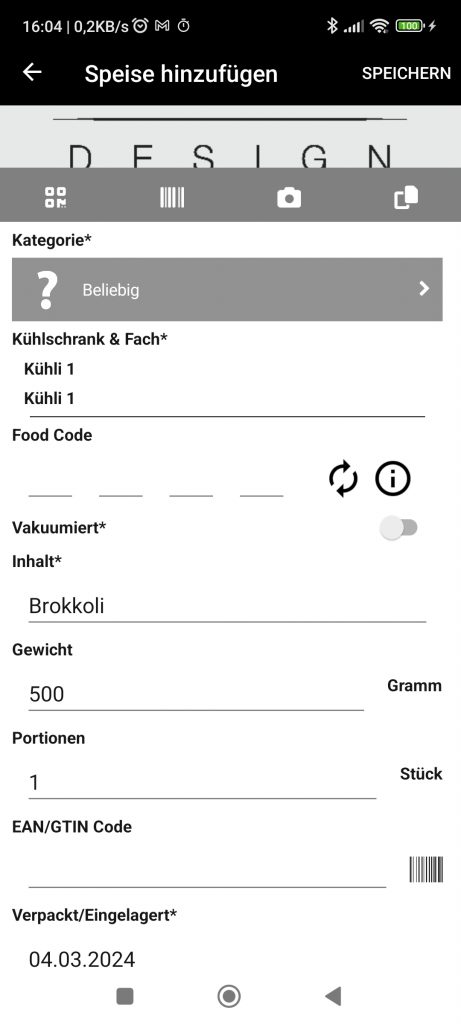 CASO VC10 Vakuumierer, Food Manager App
