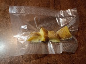 CASO VC10 Vakuumierer, vakuumierte gekochte Kartoffeln