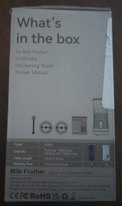 DREAMOON-Milchaufschäumer Verpackung hinten