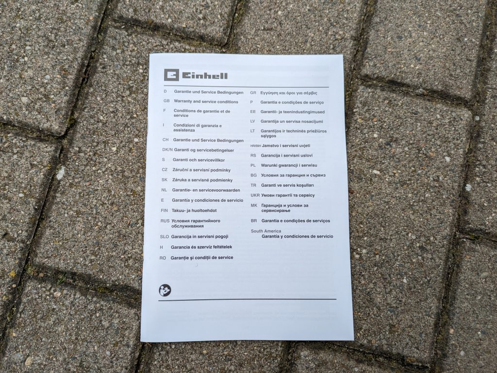 Garantie des EInhell Hypresso Akku-Hochdruckreinigers