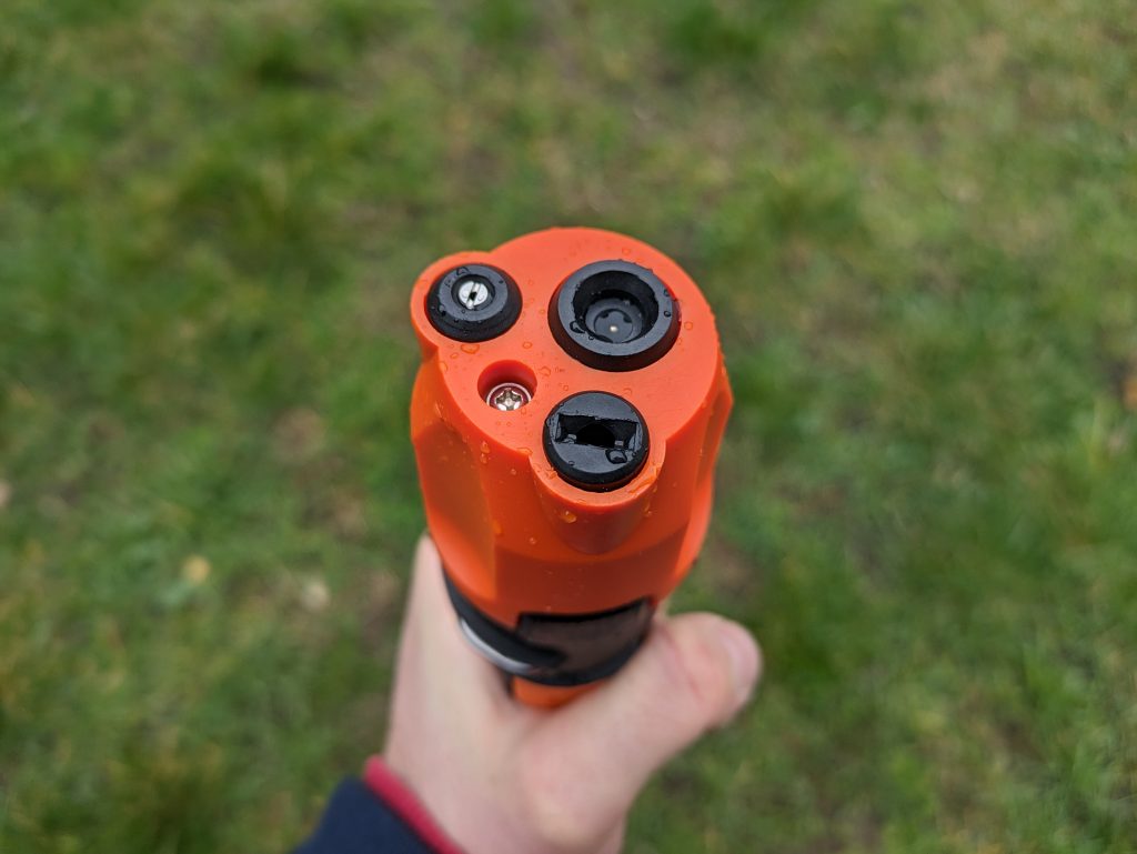 Grobe Düse des Yard Force LW C02 AquaJet Akku-Hochdruckreiniger von vorne