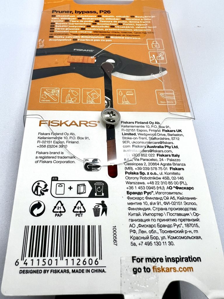 FISKARS SingleStep P26 Gartenschere in Originalverpackung