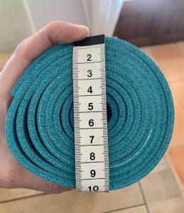 JadeYoga Harmony Gymnastikmatte Durchmesser zusammengerollt