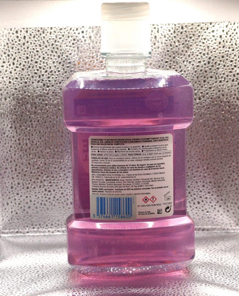 Listerine Total Care Flasche Rückseite
