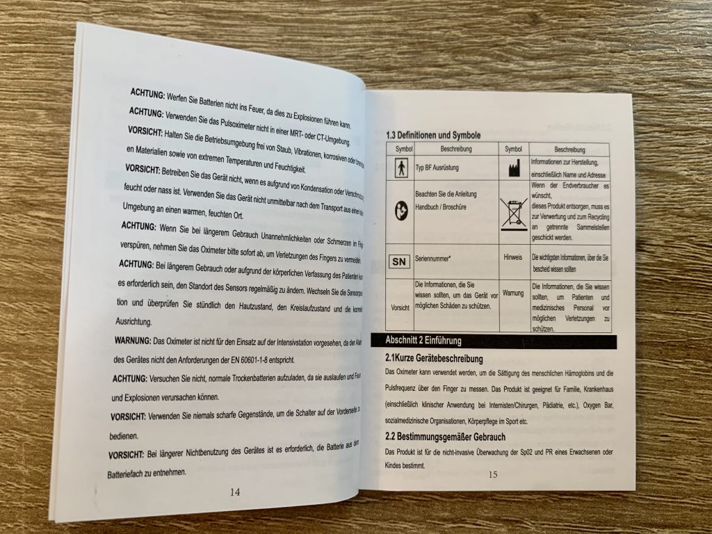 MOMMED Pulsoximeter Bedienungsanleitung