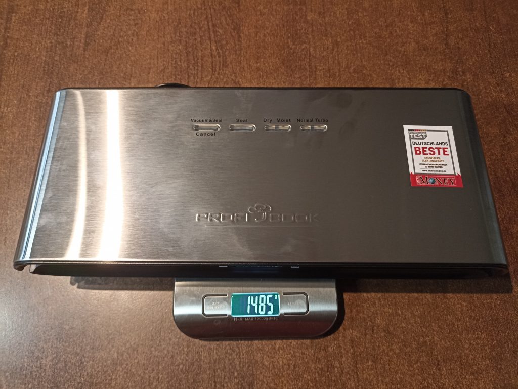 ProfiCook PC-VK 1080 Vakuumierer, Wiegen auf der Waage