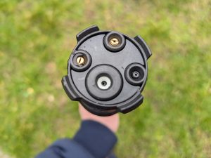 Schmale Düse des Einhell Hypresso Akku-Hochdruckreinigers von vorne