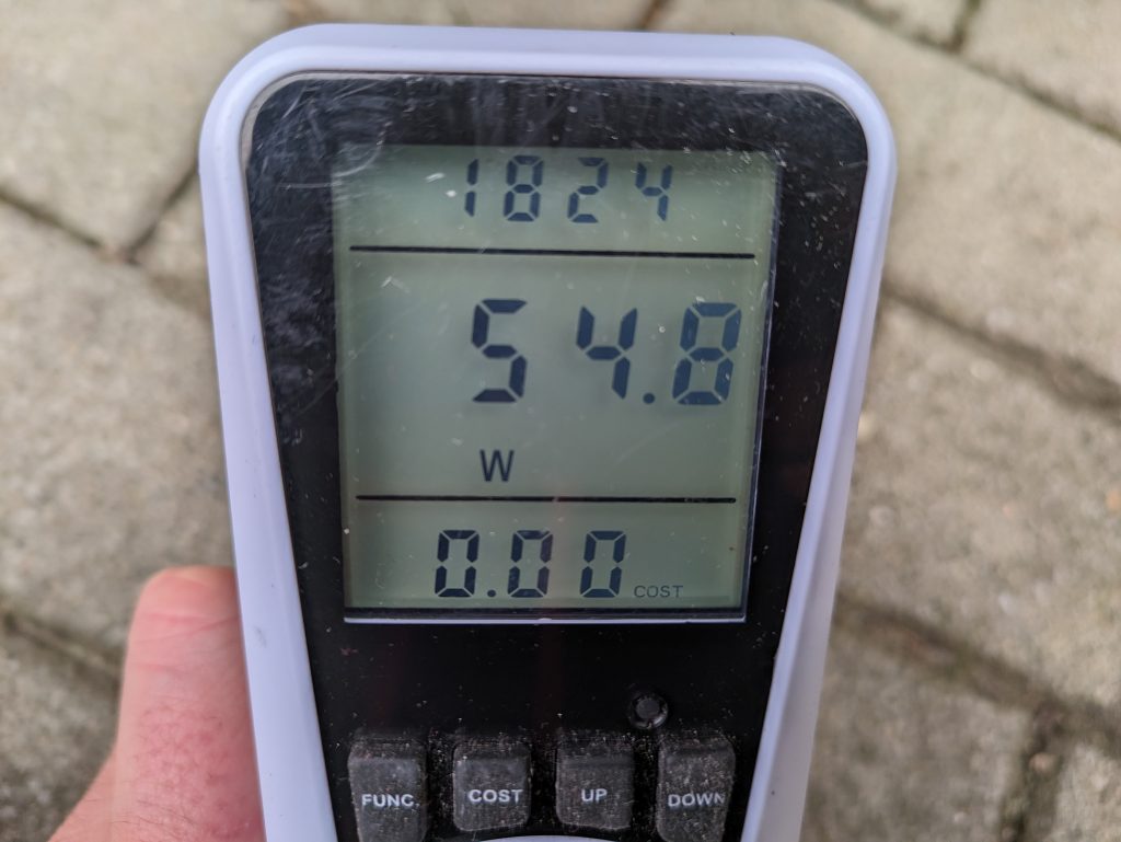 Stromverbrauch des Ladegerätes des Yard Force LW C02 AquaJet Akku-Hochdruckreinigers