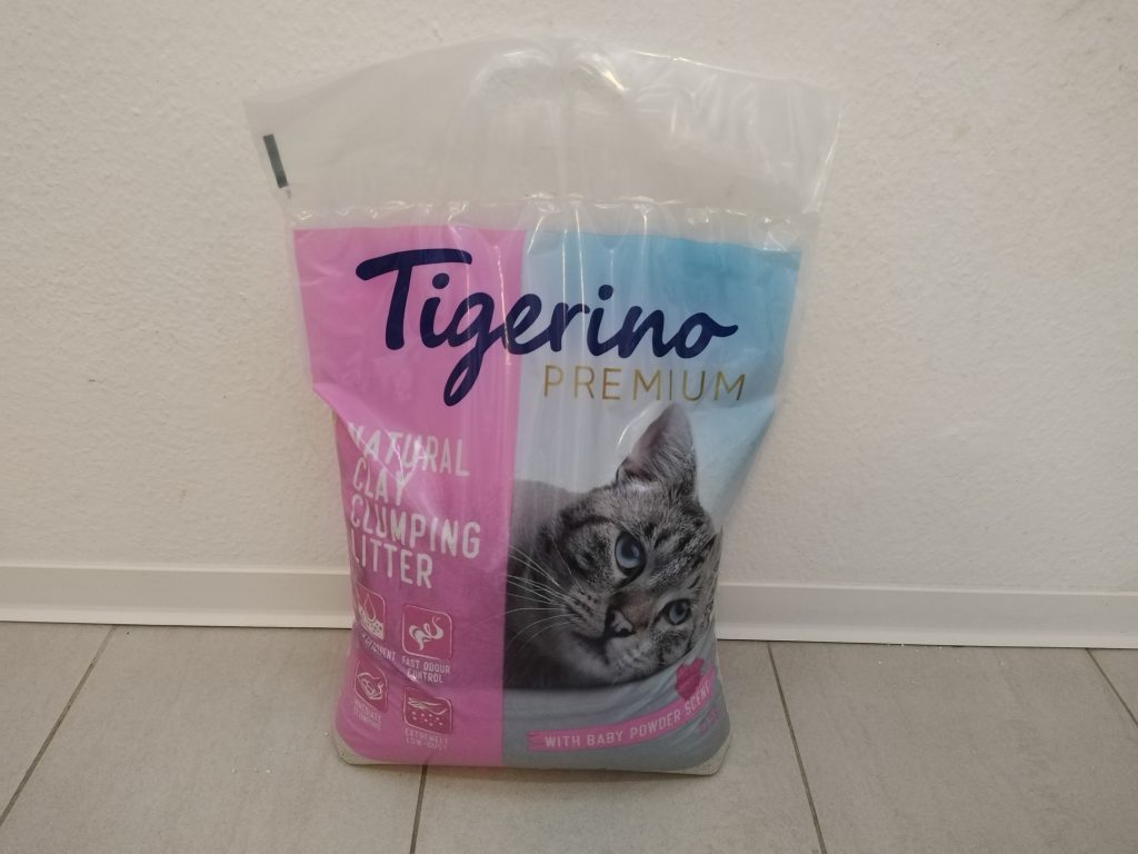 Verpackung-des-Tigerino-Katzenstreu-von-vorne