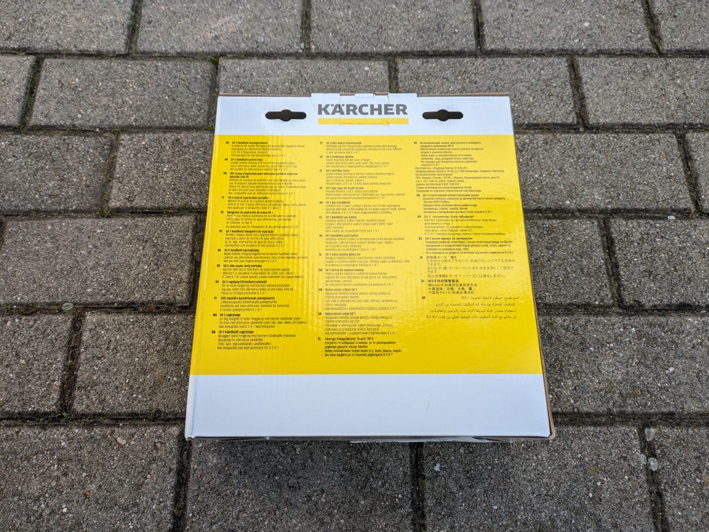 Verpackung des Wasseransaugschlauchs des Kärcher KHB 6 Akku-Hochdruckreinigers von hinten