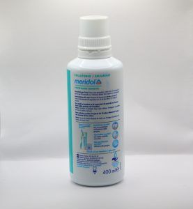 meridol Zahnfleischschutz Flasche Rückseite