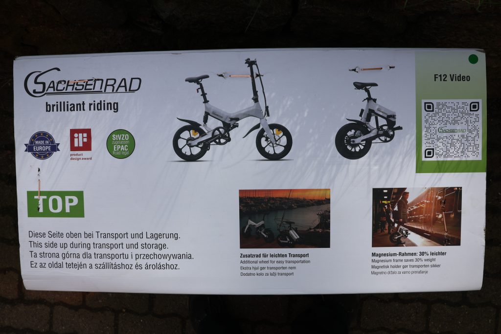 Sachsenrad F12 E-Bike Karton hinten