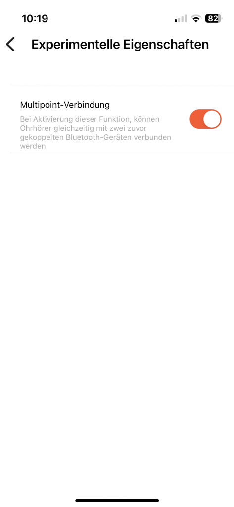 1More SonoFlow SE HQ30 Over-Ear-Kopfhörer App Einstellung Multipoin-Verbindung