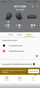 Sony WF-C700N Bluetooth-Kopfhörer Screenshot