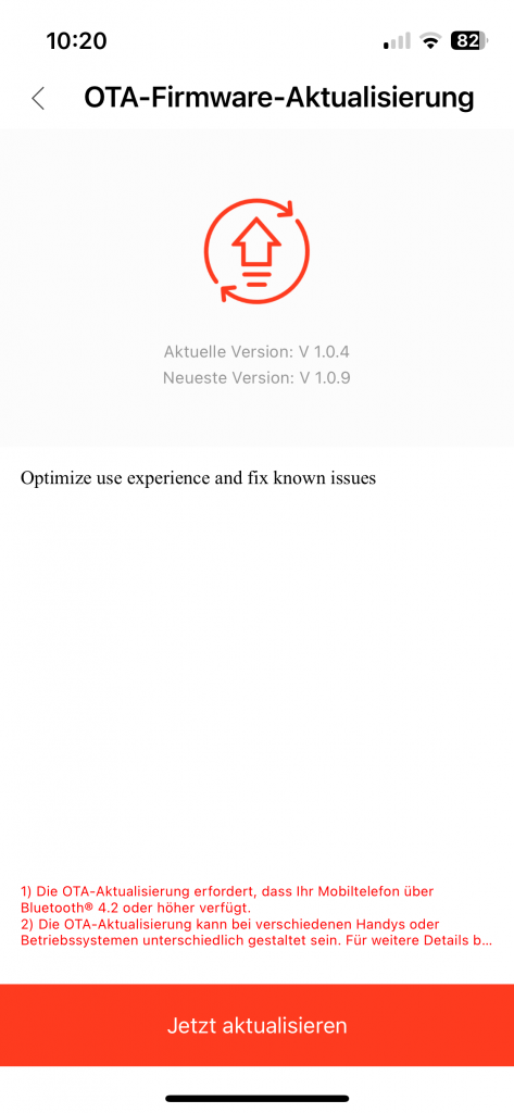 1More SonoFlow SE HQ30 Over-Ear-Kopfhörer App Firmware Aktualisierung