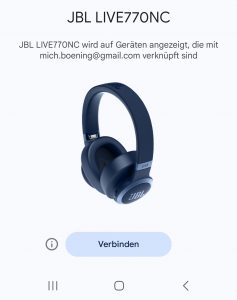 JBL LIVE770NC Bluetooth-Kopfhörer Screenshot