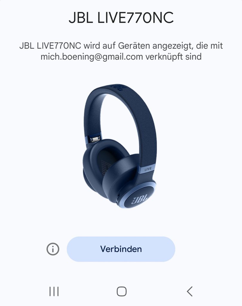 JBL LIVE770NC Bluetooth-Kopfhörer Screenshot