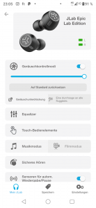 lab Epic Lab Edition Bluetooth-Kopfhörer Screenshot