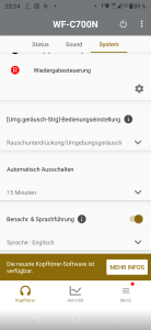 Sony WF-C700N Bluetooth-Kopfhörer Screenshot