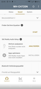 Sony WH-CH720N Bluetooth-Kopfhörer Screenshot