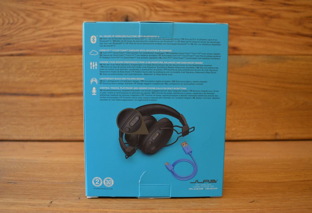 JLab Studio Pro Over-Ear-Kopfhörer Verpackung Rückseite