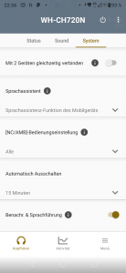 Sony WH-CH720N Bluetooth-Kopfhörer Screenshot