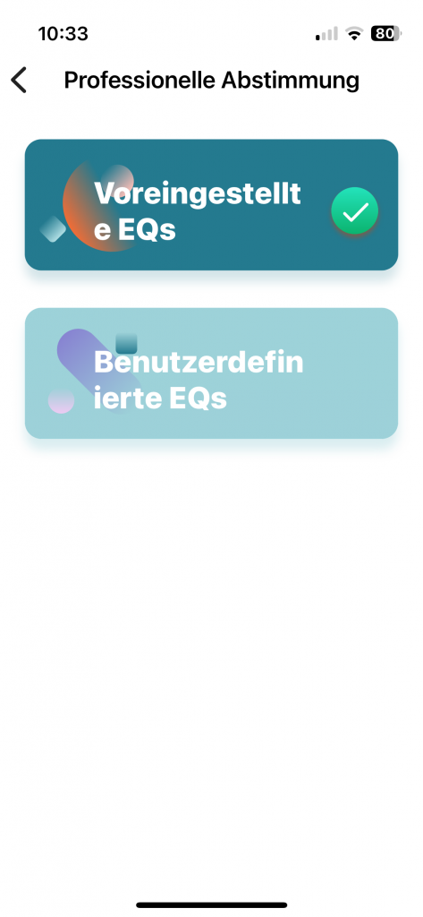 1More SonoFlow SE HQ30 Over-Ear-Kopfhörer App Equalizer Menü