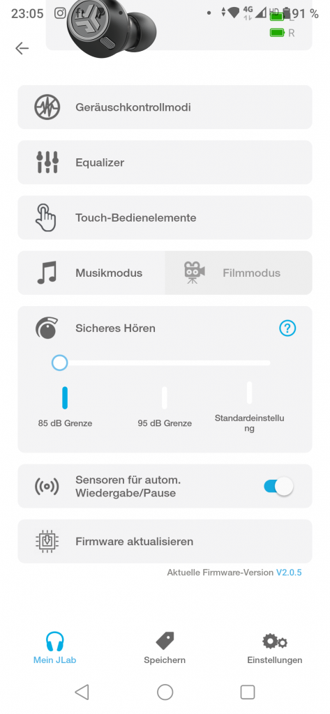 Jlab Epic Lab Edition Bluetooth-Kopfhörer Screenshot